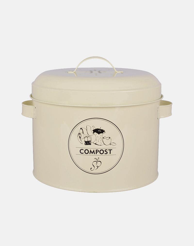 Harbour Housewares Boîte à Compost métallique avec Couvercle - Style  Vintage/pour Cuisine - Gris