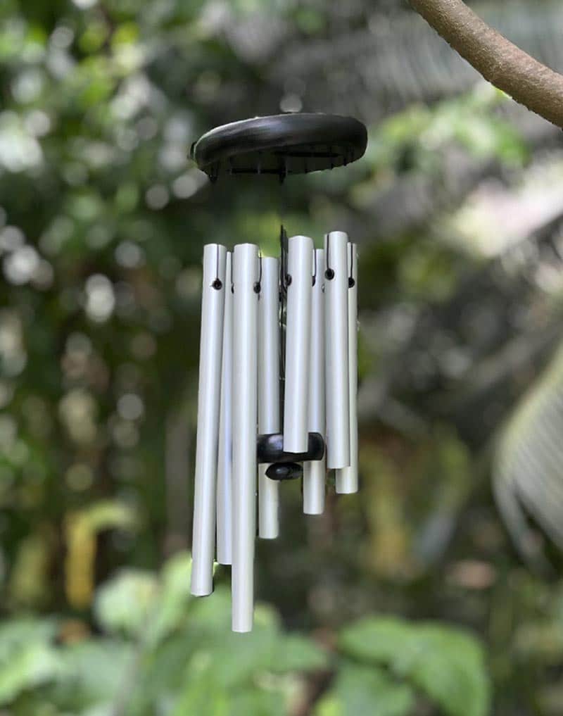Carillon à vent extérieur en tube métallique avec cloche en cuivre Grands  carillons à vent pour la décoration de terrasse de jardin de patio 80cm